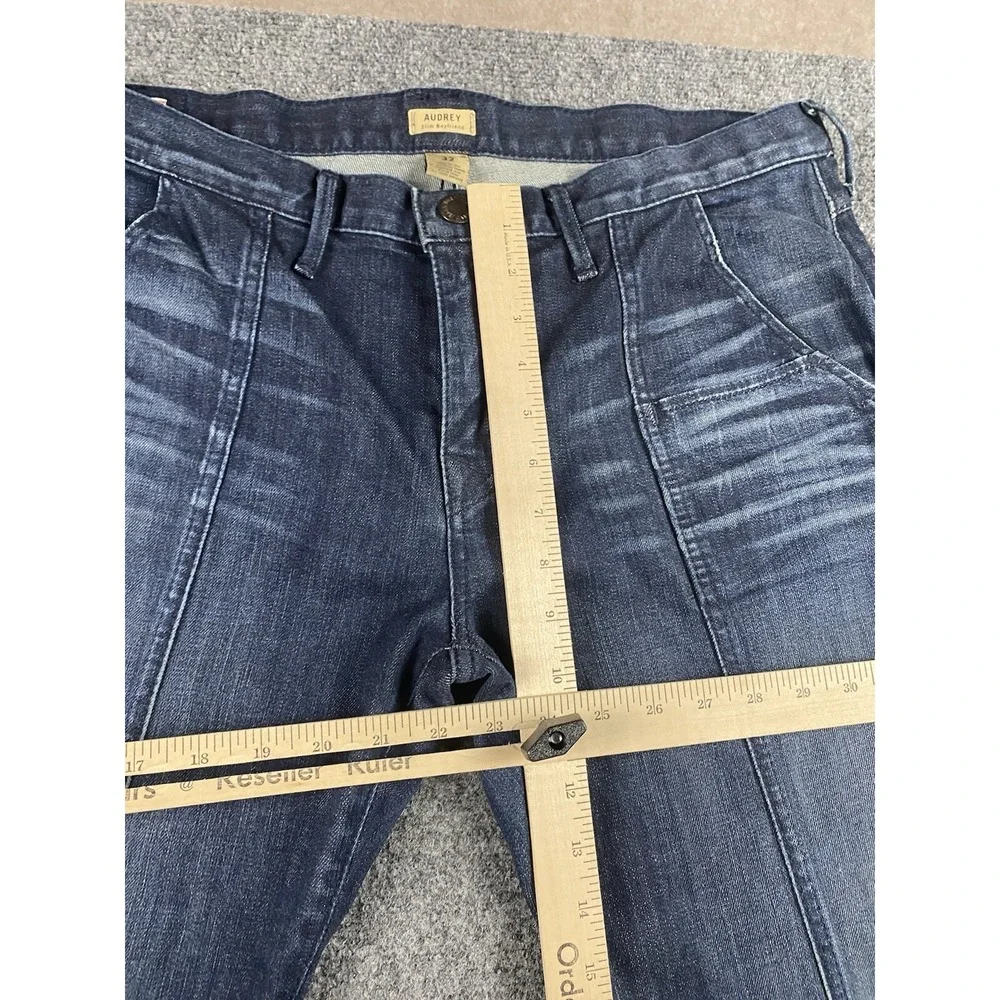 True Religion Audrey Slim Boyfriend Jeans Dark Wash Selvedge Denim Size 32